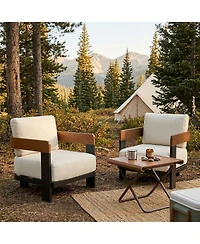 Tribesigns Patio Chair with Cushions, Outdoor Sofa with Metal Frame & Thick Seat Cushion, Modern Lounge Chair for Patio, Porch, Poolside