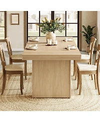 Tribesigns Farmhouse Dining Table for 6, Kitchen Table, Modern Dinner Table