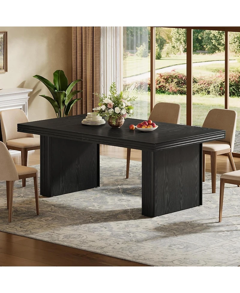 Tribesigns Farmhouse Dining Table for 6, Kitchen Table, Modern Dinner