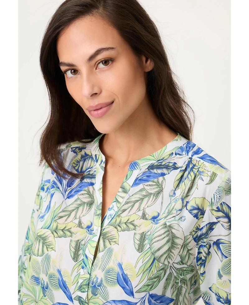 Olsen Women's Botanical Print Tunic Shirt