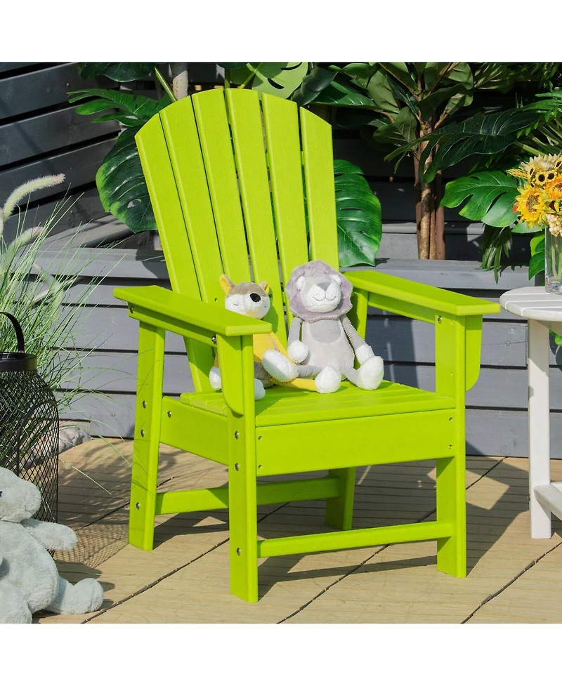 Sugift Kids Adirondack Chair with Ergonomic Backrest for Outdoor Use