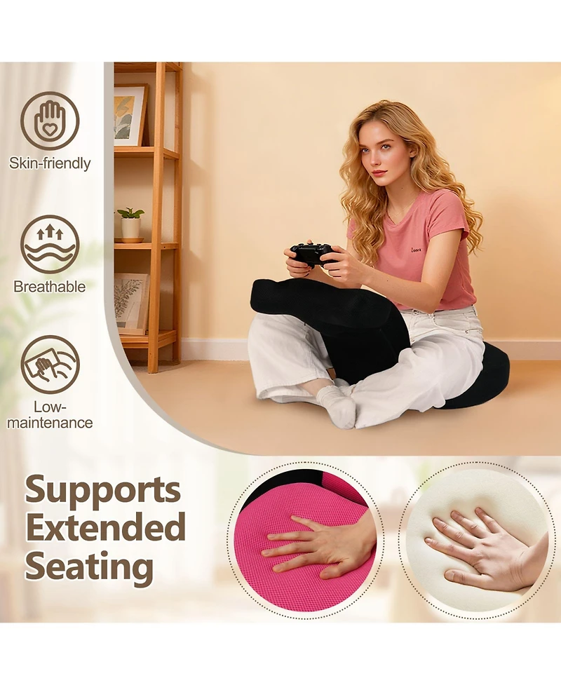 Sugift Floor Comfy Gaming Leisure Chair with Adjustable Headrest and Backrest