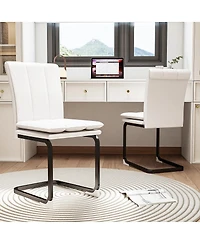 Streamdale Furniture Pu Leather Dining Chairs with Metal Legs -4 chairs.