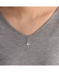 Bling Jewelry Celestial Pave Cubic Zirconia Cz North Star Burst Pendant Necklace
