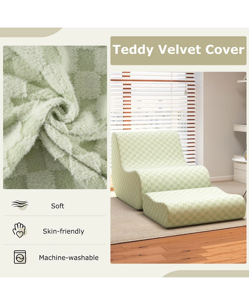 Sugift Bean Bag Chair with Ottoman and High Elasticity Sponge