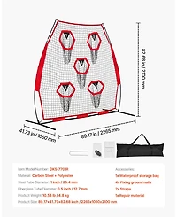 Mecale 7 x 7 Ft Football Throwing Net with 5 Target Pockets