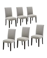 gaomon Dining Chairs Set of,Modern Fabric Upholstered Ergonomic Chairs with Curved Backrest,Heavy-Duty Wood Legs