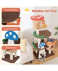 Cozito Cat Tree 4-in-1 Mushroom with 2 Condos and Platforms