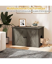 Cozito Hidden Cat Litter Box Enclosure 31.5 in with Divider