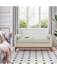 Streamdale Furniture Boucle Upholstered Ottoman/Bench with Pillows