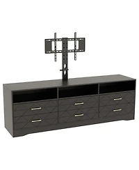 gaomon Home 32" to 80" Entertainment Center, Wood Media Console Dresser with 6 Drawers and Adjustable Bracket.