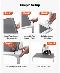 Gouun Portable Raised Dog Cot Size L, 42 x 30 Inch Elevated Pet Bed with 88 lbs Capacity Aluminum Frame