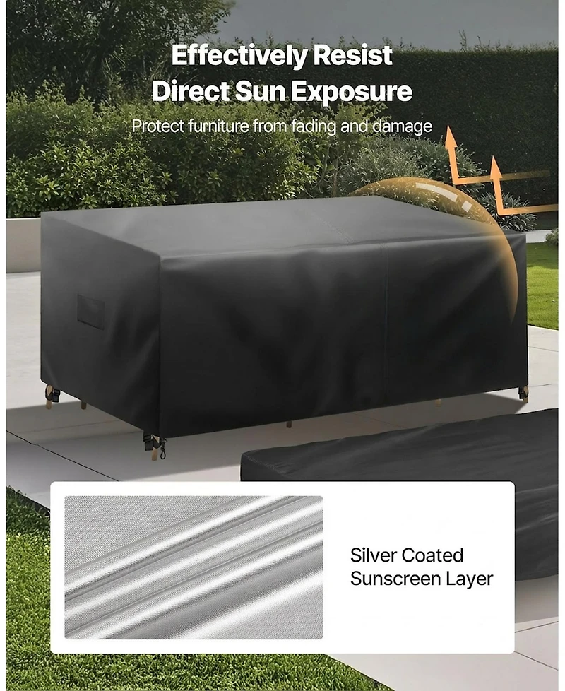 Gouun 420D Waterproof Patio Furniture Cover 4-Piece Set for Outdoor Tables, Chairs and Sofas
