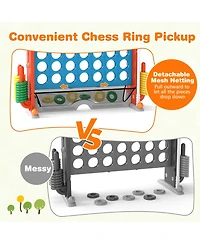 Slickblue Jumbo Connect Game with Ring Toss and Basketball Hoop Set