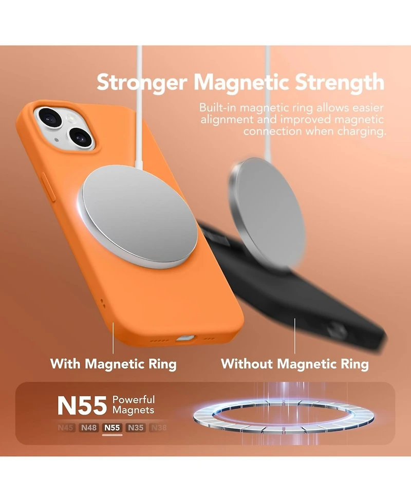 Gonez Magnetic for iPhone 15 Case Anti-Scratch Microfiber Lining Shockproof Protective Silicone Phone Cover