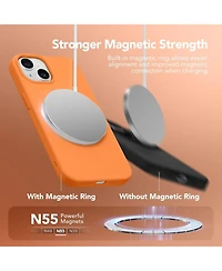 Gonez Magnetic for iPhone 15 Case Anti-Scratch Microfiber Lining Shockproof Protective Silicone Phone Cover