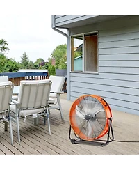 Mecale 24 Inch Industrial Drum Fan 8600 Cfm with Timer Heavy Duty