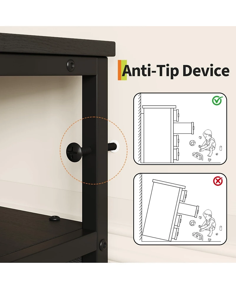 gaomon Bedroom or Living Room 12 Drawer Dresser Tv Stand, Fabric Storage Organizer with Open Shelves.