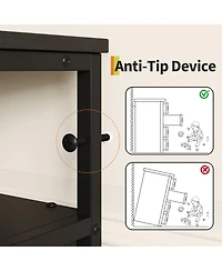 gaomon Bedroom or Living Room 12 Drawer Dresser Tv Stand, Fabric Storage Organizer with Open Shelves.
