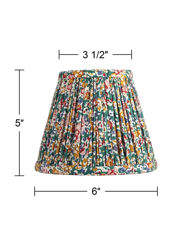 Springcrest 3 1/2" Top x " Bottom x 5" High x 5" Slant Print Lamp Shade Replacement Set of Pleated Clip On Candelabra