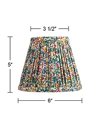 Springcrest 3 1/2" Top x " Bottom x 5" High x 5" Slant Print Lamp Shade Replacement Set of Pleated Clip On Candelabra