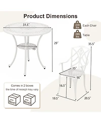 Sugift 5 Piece Patio Cast Aluminum Dining Set with Umbrella Hole