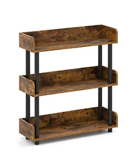 Sugift 3-Tier Bookshelf with Anti-Tipping Kit and Industrial Storage Unit for Living Room