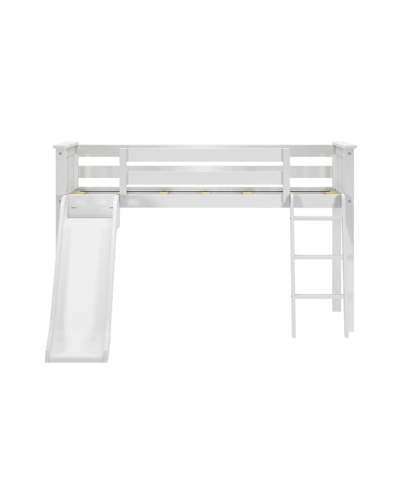 Max & Lily Low Loft With Easy Slide and Orange Camper Van Curtain