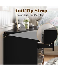 Rainsken 47.24'' Modern 6-Drawer Chest of Drawers, Bedroom Storage Dresser with Metal Handles and Solid Wood Legs for Living Room Organization