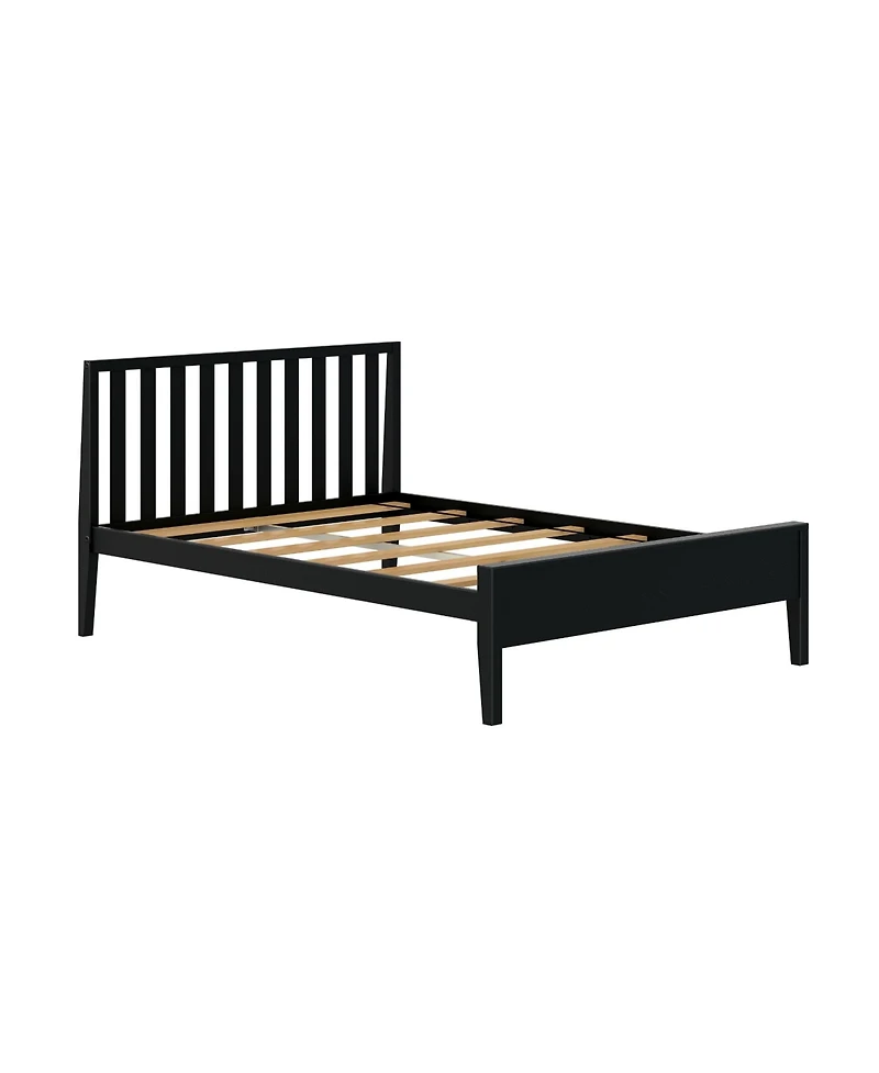 Max & Lily Scandinavian Bed Frame, Solid Wood Platform with Headboard for Kids