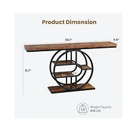 gaomon 55" Entryway Table, 5-Tier Console Tables for Entryway, Industrial Narrow Sofa Tables with Storage for Living Room