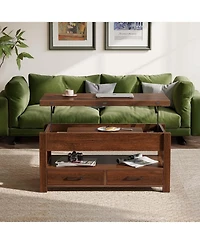 gaomon Lift Top Coffee Table with Storage, Multi-Function Convertible Coffee Table for Living Room, Adjustable Height Dining Desk