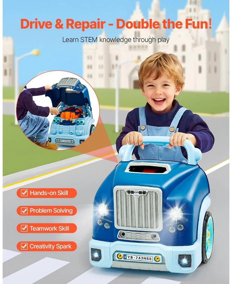 Mecale 60 Piece Kids Engine Toy with Lights and Sounds, Ages 3+