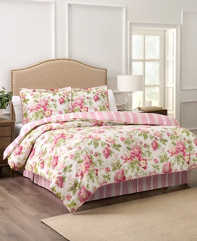 Waverly Forever Peony Cotton 4-Pc. Comforter Set, Queen