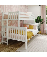 Max & Lily Solid Wood Bunk Bed, Twin over Full with Ladder on End for Kids