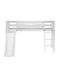 Max & Lily Low Loft With Easy Slide and Firetruck Curtain