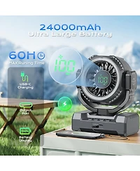 Gnuadz Camping Fan Portable Rechargeable Led Lantern Oscillation Outdoor 24000mAh