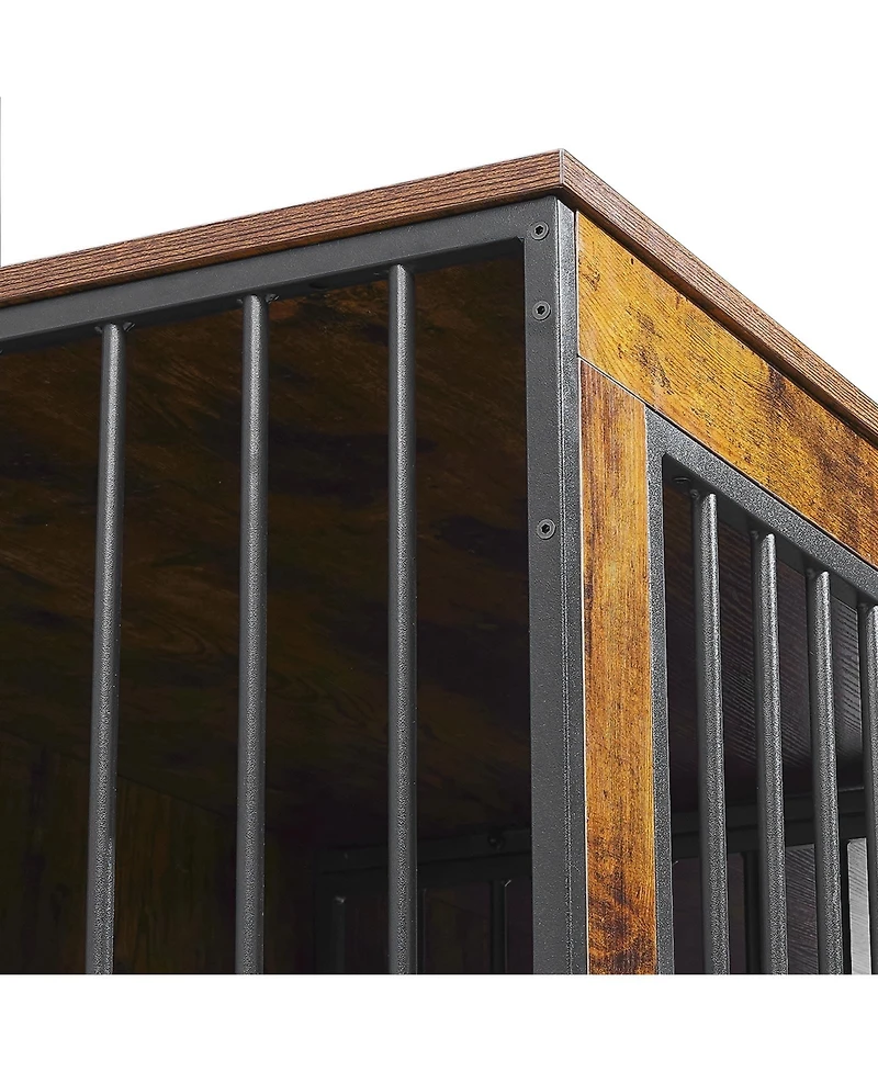 Aostirmotor 75" Wooden Dog Crate Furniture