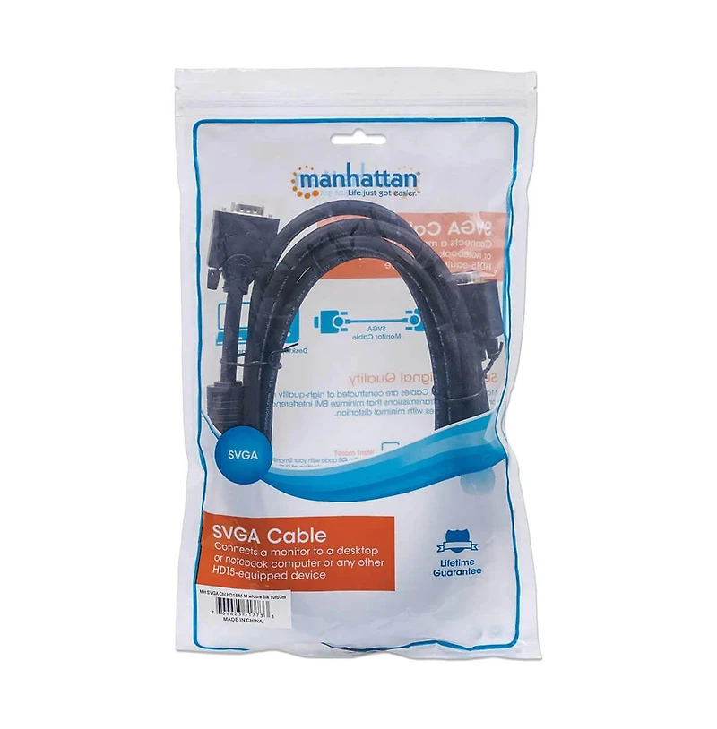 Manhattan 10 Ft. Svga HD15 Male to Male Monitor Cable