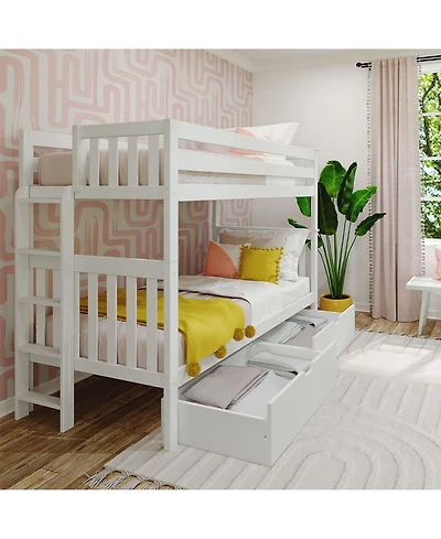 Max & Lily Bunk Bed with Ladder on End and Storage Drawers