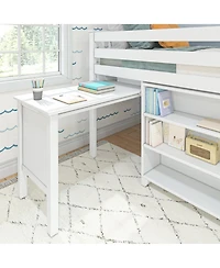 Max & Lily Twin-Size Low Loft With Pull-Out Desk and 3-Shelf Bookcases