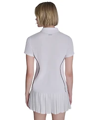 Dkny Sport Women's Court Pique Collared Neck Polo T-Shirt