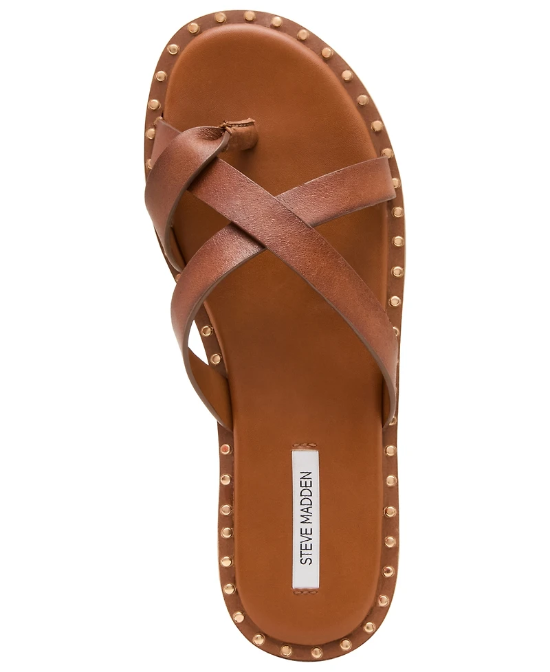 Steve Madden Women's Brutus Studded Slip-On Slide Sandals