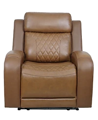 Niccy Leather 41.75" Power Motion Lay Flat Recliner
