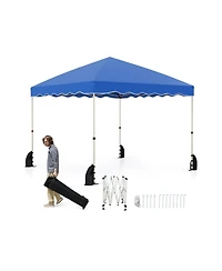Sugift Foldable 10 X 10 Feet Pop up Canopy Tent with Wheeled Bag