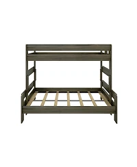 Max & Lily Bunk Bed Twin over Full Size, Modern Farmhouse Solid Wood Bunk Beds for Kids