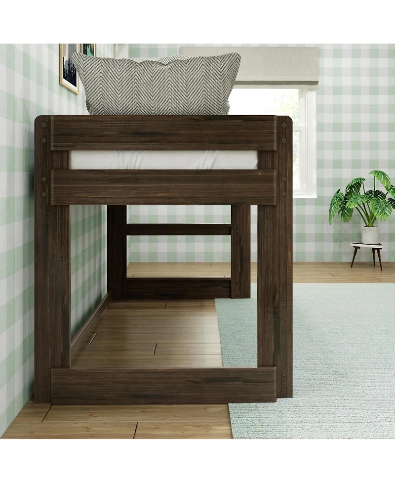 Max & Lily Farmhouse Twin Low Loft Bed Frame