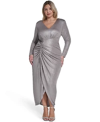 Jessica Howard Plus V-Neck Gown