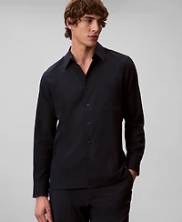 Calvin Klein Men's Collared Neck Long-Sleeve Shirt