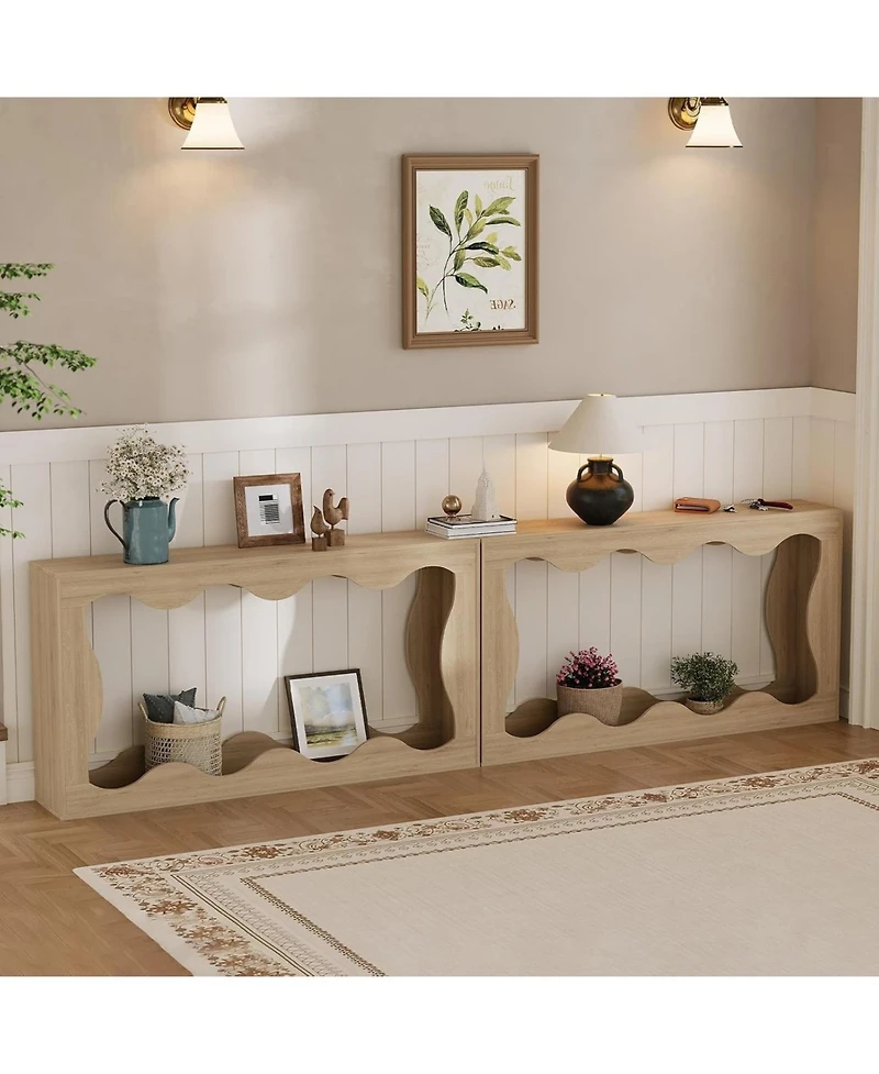 gaomon 63" Long Farmhouse Console Table with Storage, Narrow Entryway Sofa Table for Hallway, Foyer and Living Room